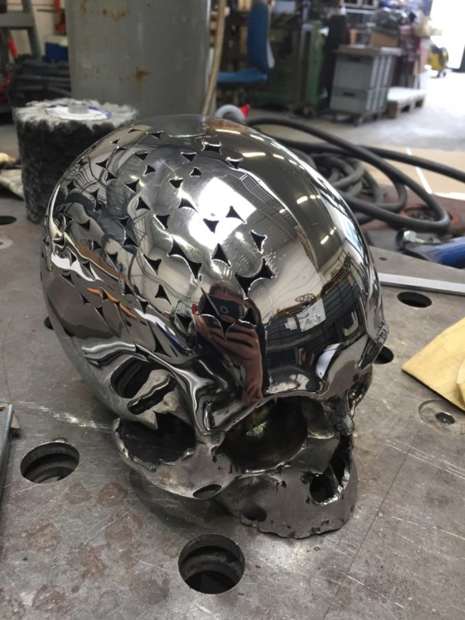 "Skull", created by Kevin Oyen, designer and artisan metalworker